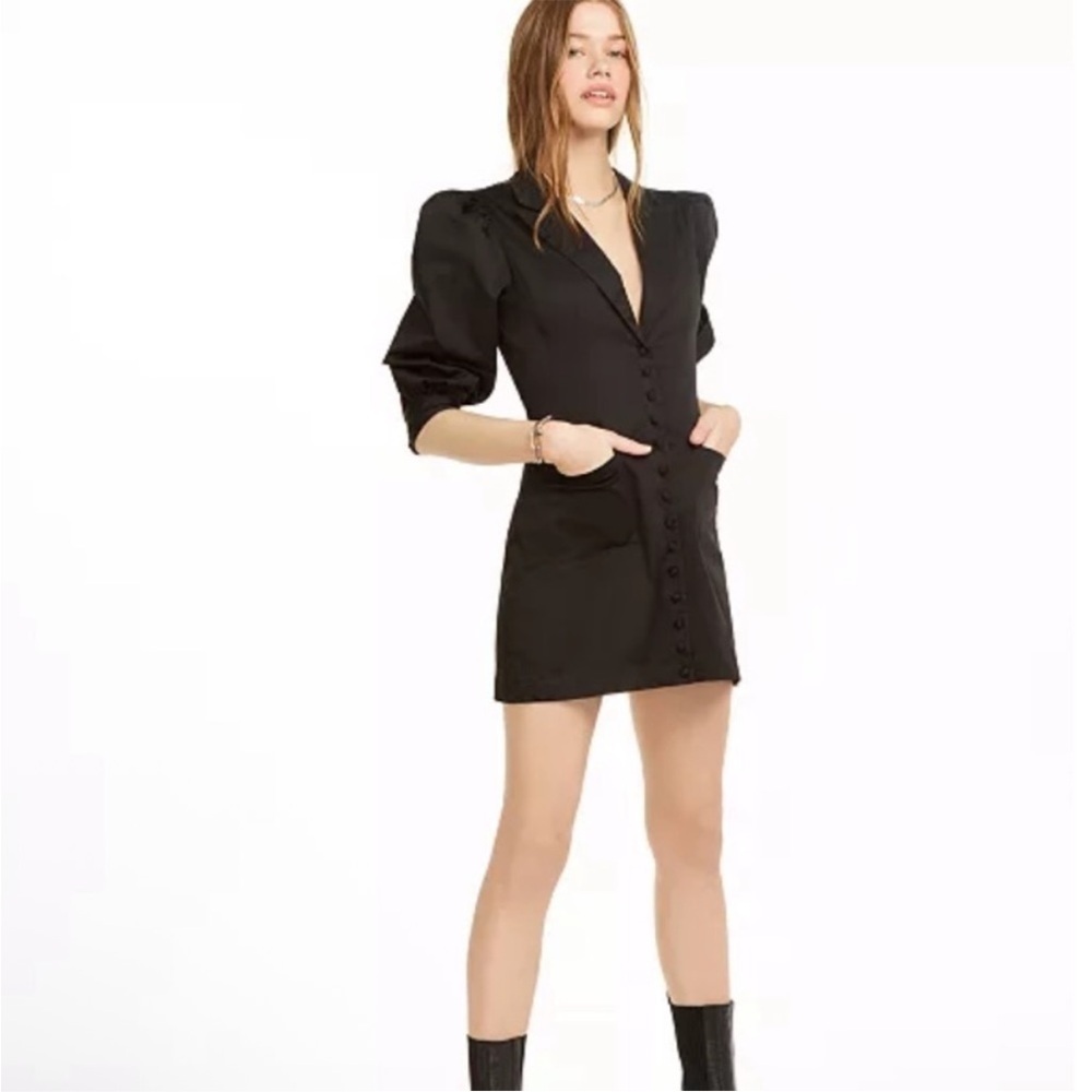NWOT Danielle Bernstein black tuxedo dress